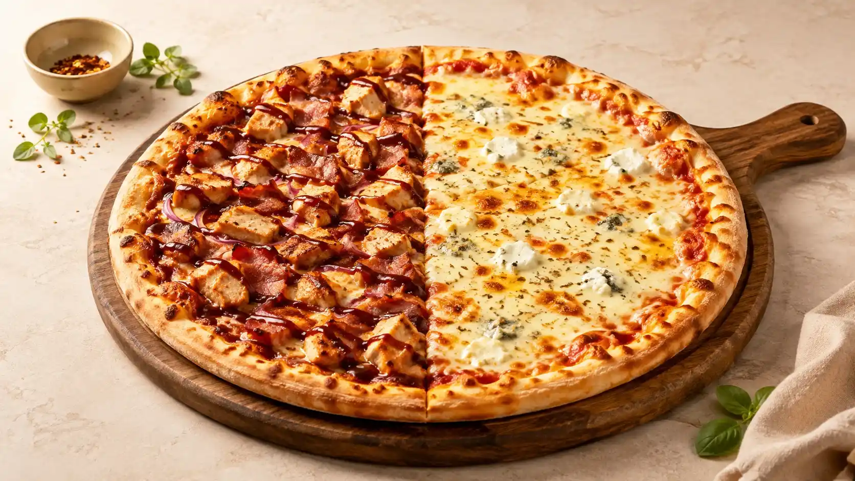 Pizza por mitades